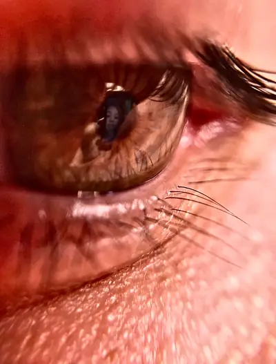 an eye in extreme close-up